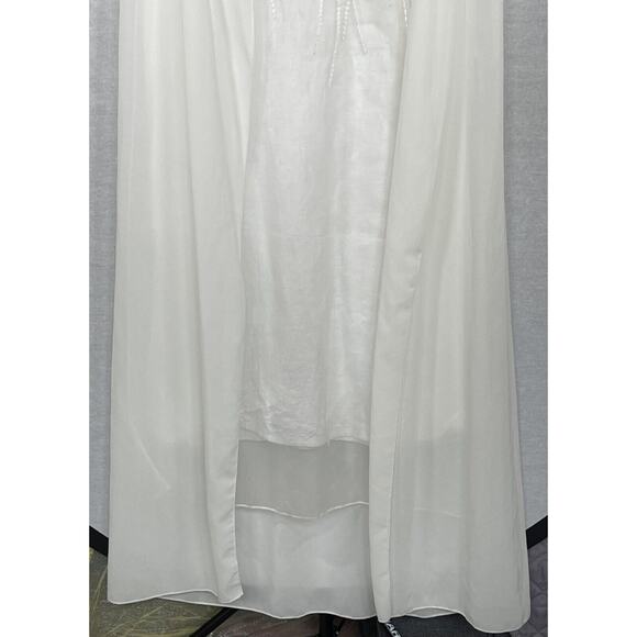 Unbranded Minimalist White Dress Women Size M Sleeveless Overlay Embroidered - Picture 4 of 16